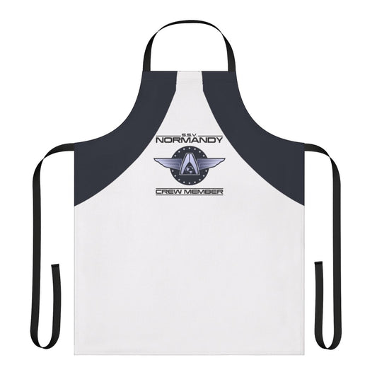 Mass Effect inspired Normandy crew member apron with spaceship design