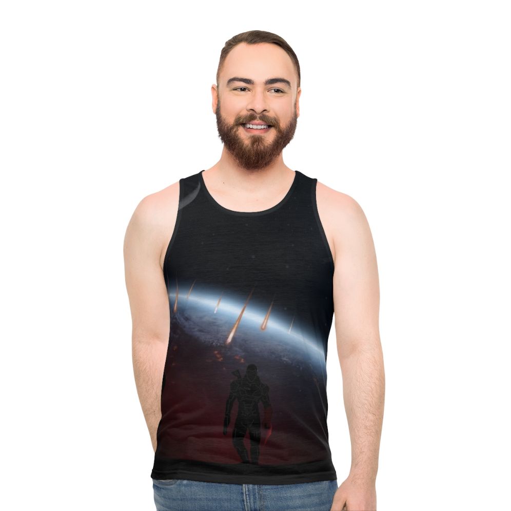 Mass Effect Unisex Tank Top featuring Warriors Landscapes Design