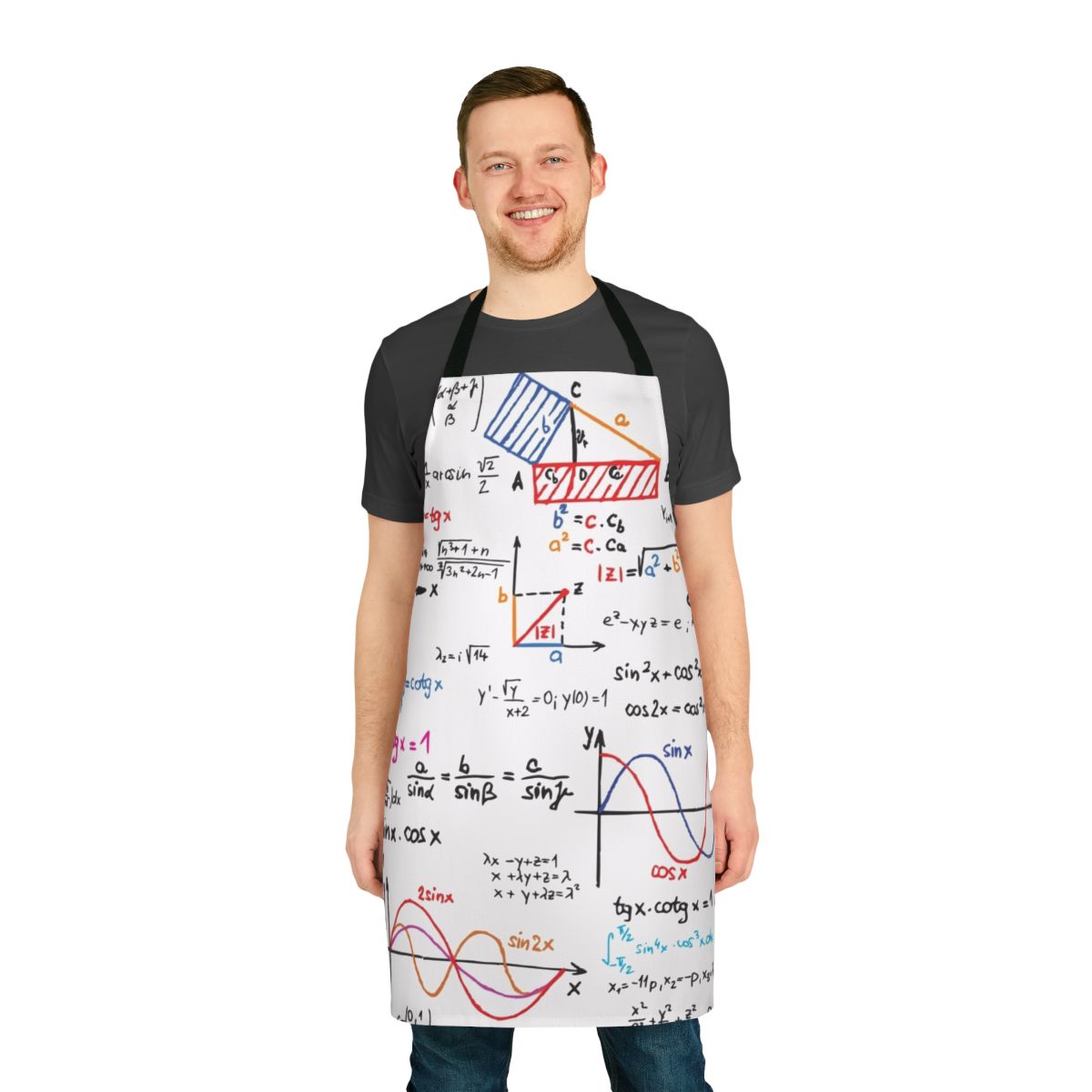 Mathematics Formulas Apron with Numerical Equations and Geometric Shapes