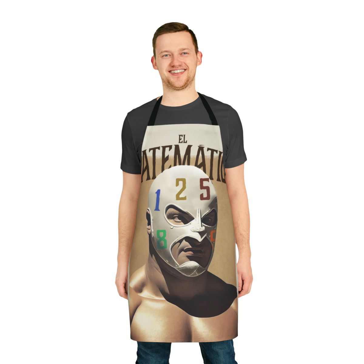 Mathematician-Inspired Poster Apron Featuring Fighting Culture Imagery