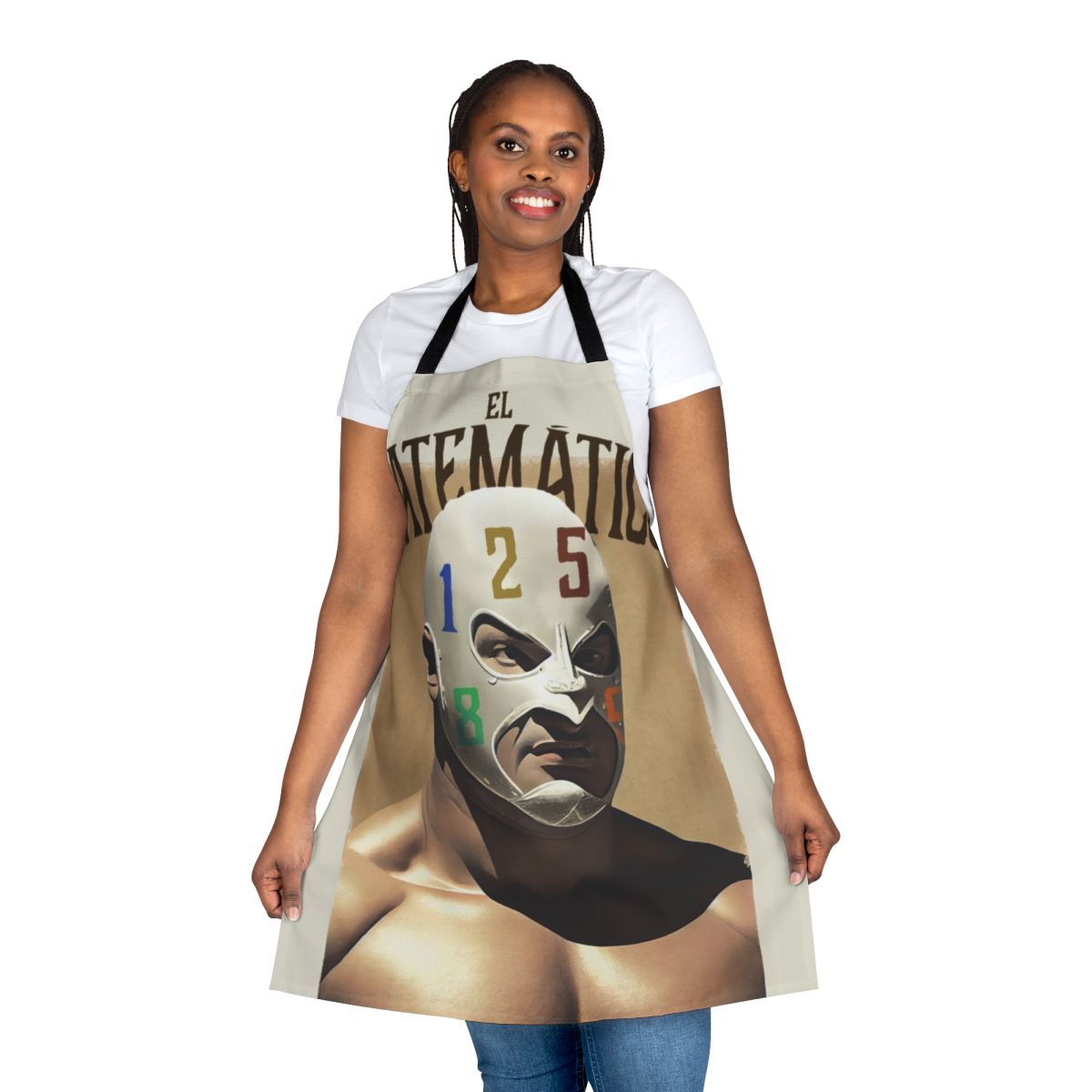 Mathematician-Inspired Poster Apron Featuring Fighting Culture Imagery