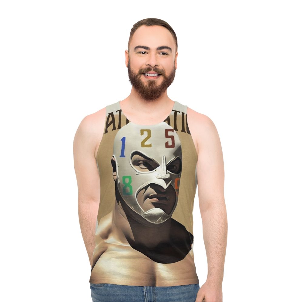 Mathematician wrestling-themed unisex tank top