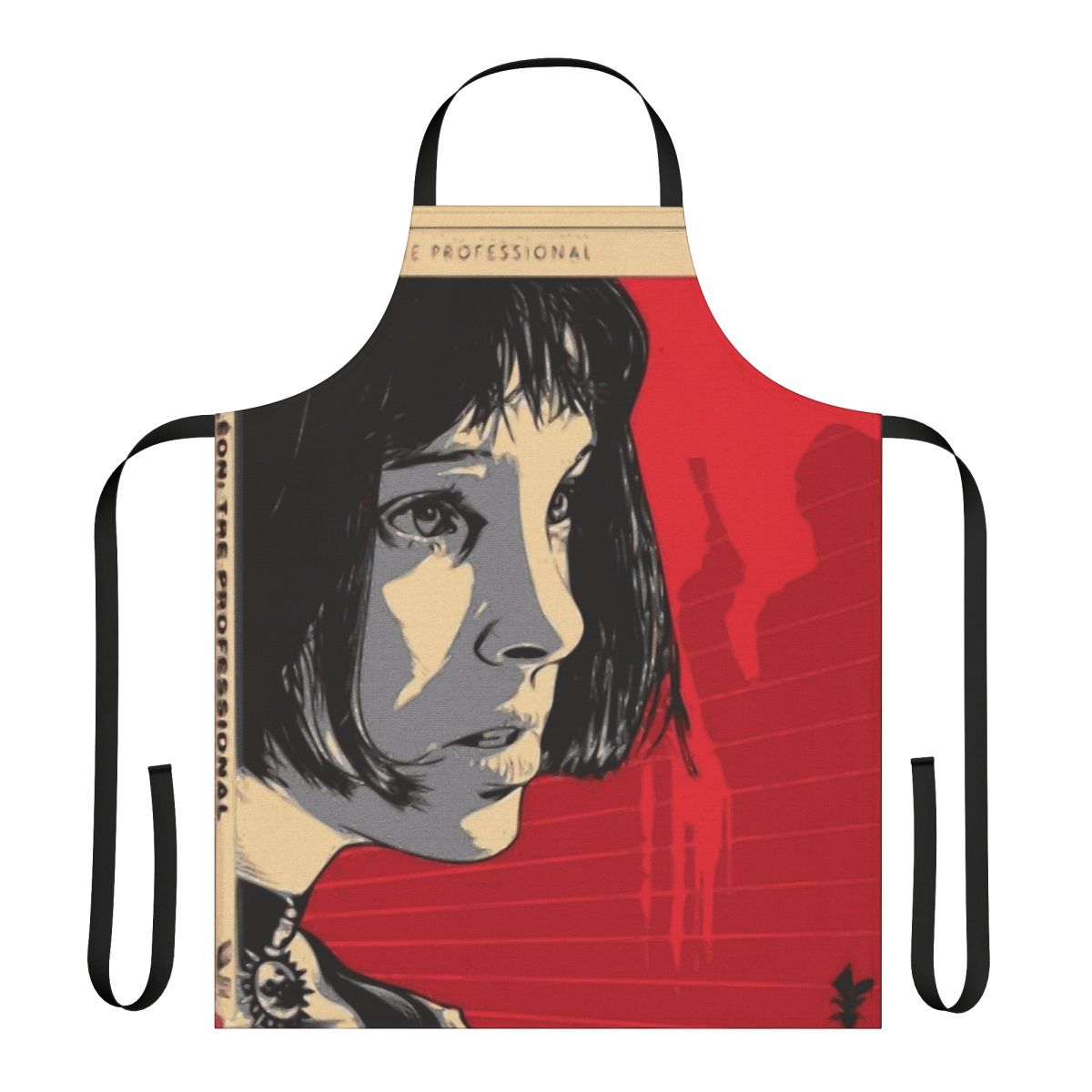 Mathilda inspired movie poster apron featuring a vintage-style design