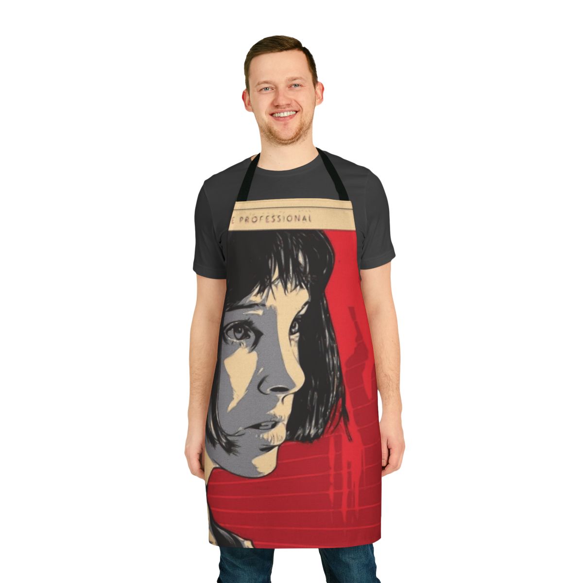 Mathilda inspired movie poster apron featuring a vintage-style design