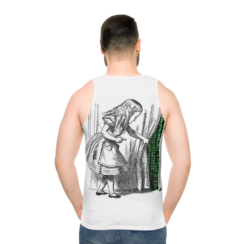 Matrix inspired unisex tank top with Alice in Matrix design