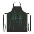 Apron featuring a digital rain pattern inspired by the Matrix movie