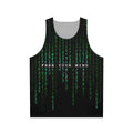 Matrix inspired digital rain design unisex tank top