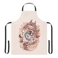 Matryoshka-inspired apron featuring colorful, whimsical anime-style artwork
