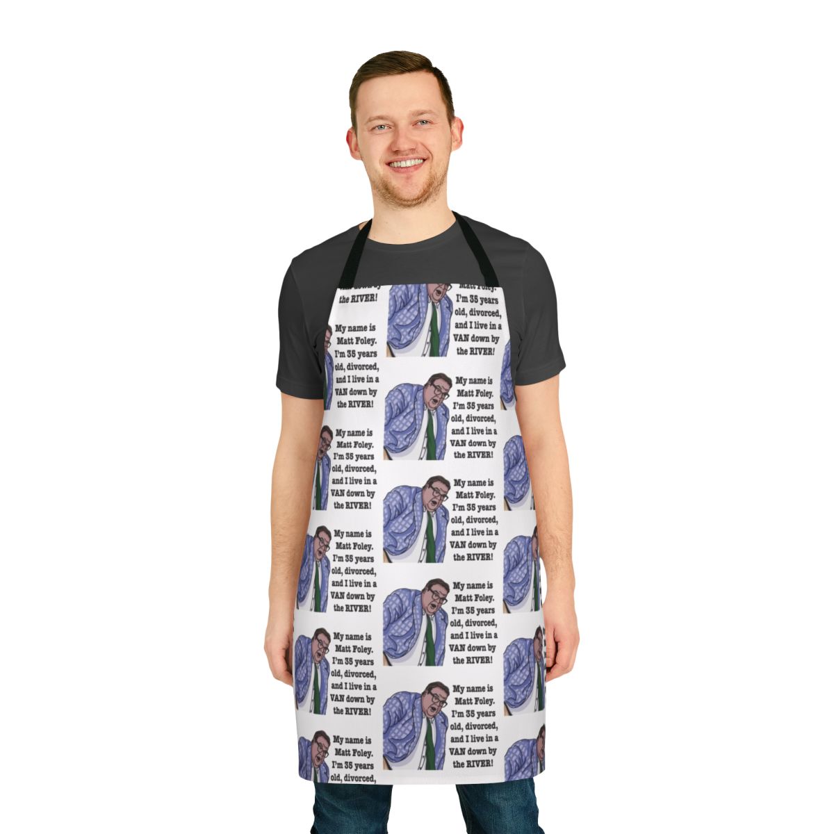 Matt Foley Inspired Retro Apron with Van Down by the River Design