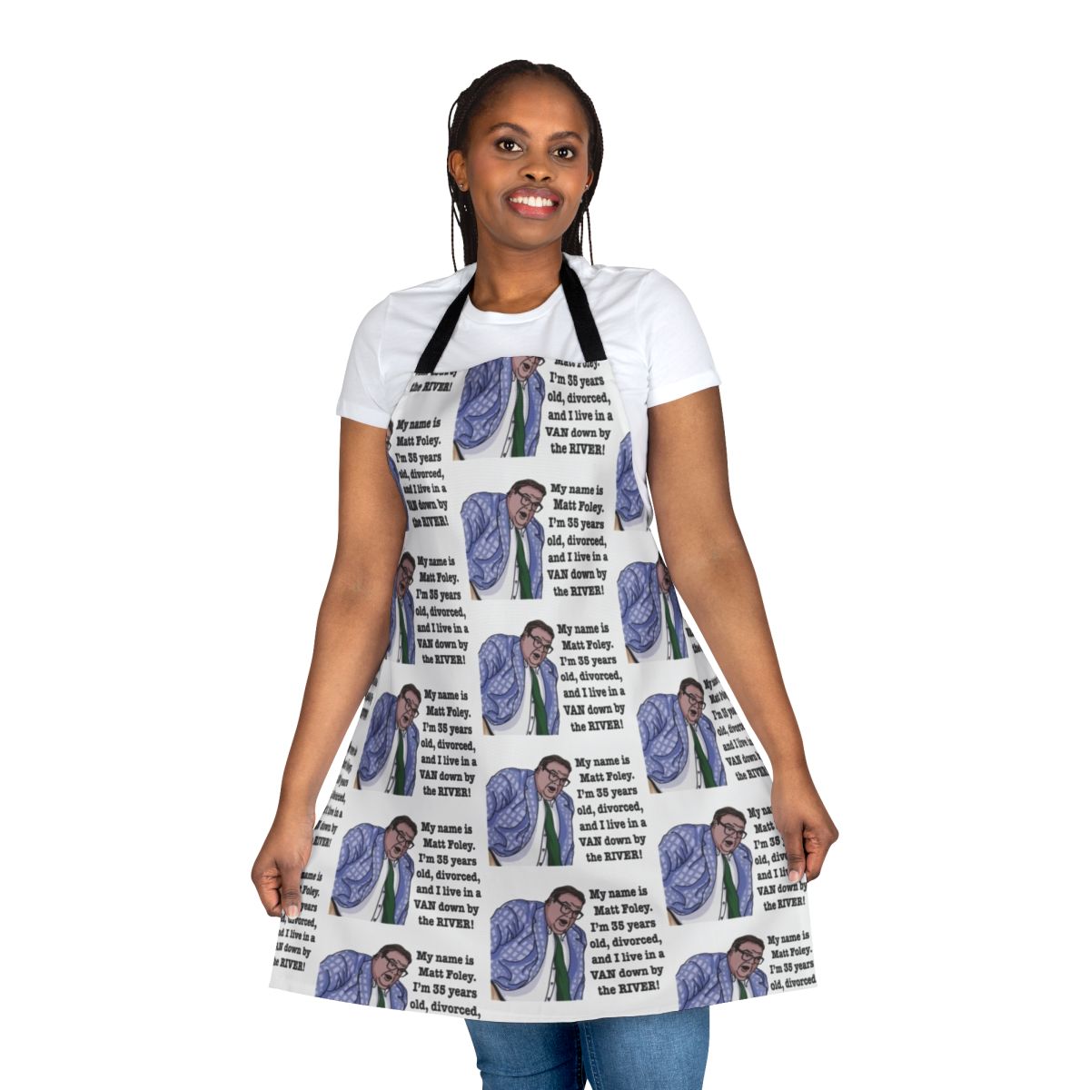 Matt Foley Inspired Retro Apron with Van Down by the River Design
