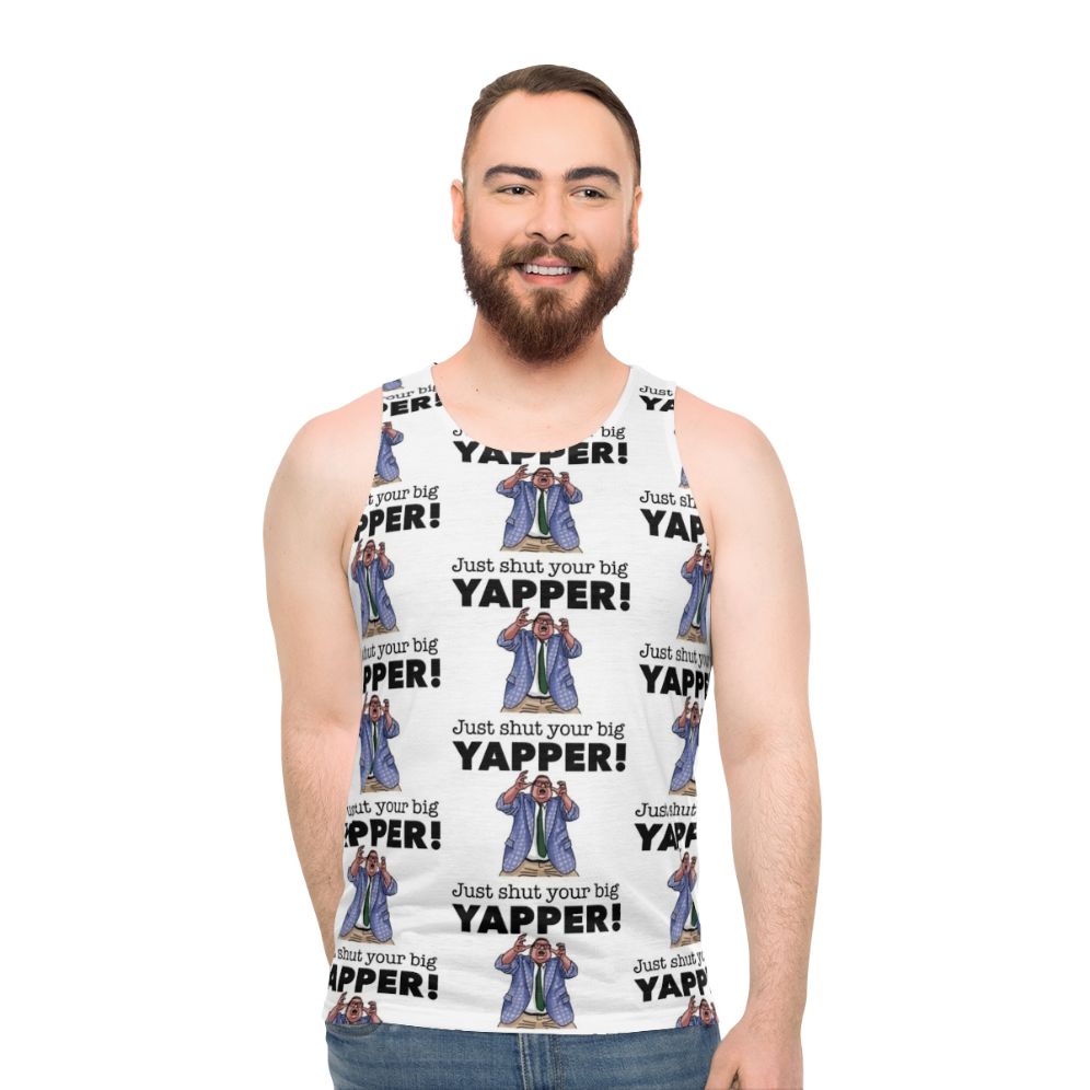Matt Foley Inspired Unisex Tank Top with Raised Hands