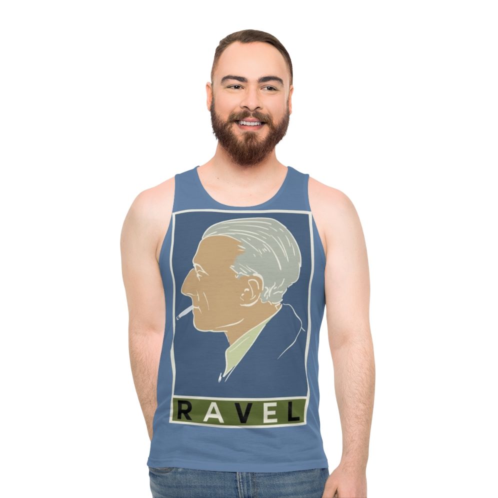 Maurice Ravel Unisex Tank Top with Vintage Classical Music Design