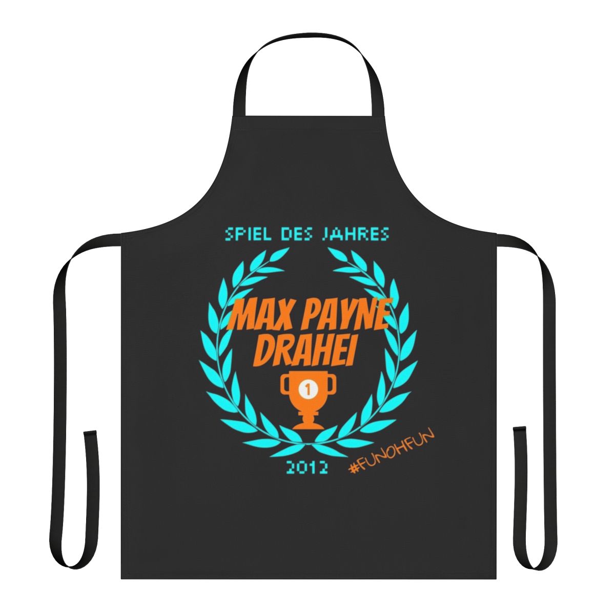 Max Pain themed apron with Drahaaai design