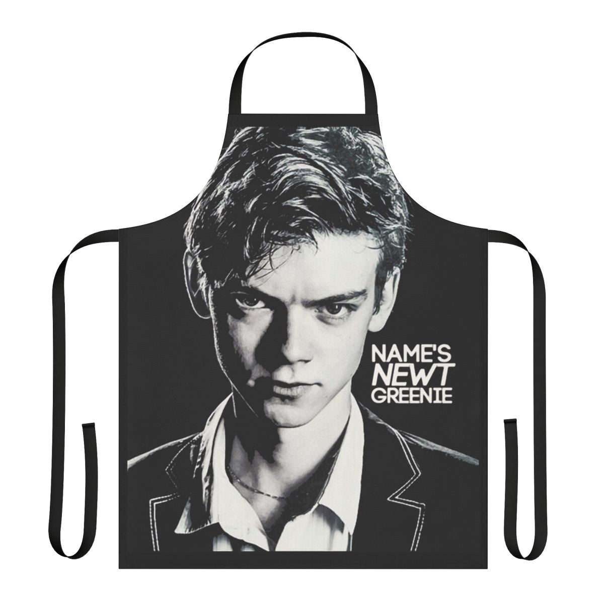 Maze Runner inspired apron featuring a design with Thomas Brodie-Sangster as Newt