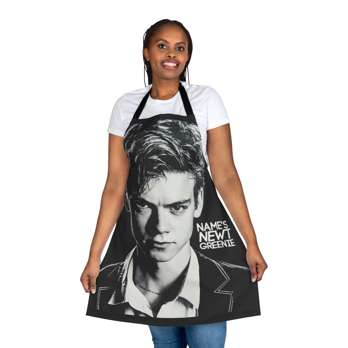 Maze Runner inspired apron featuring a design with Thomas Brodie-Sangster as Newt