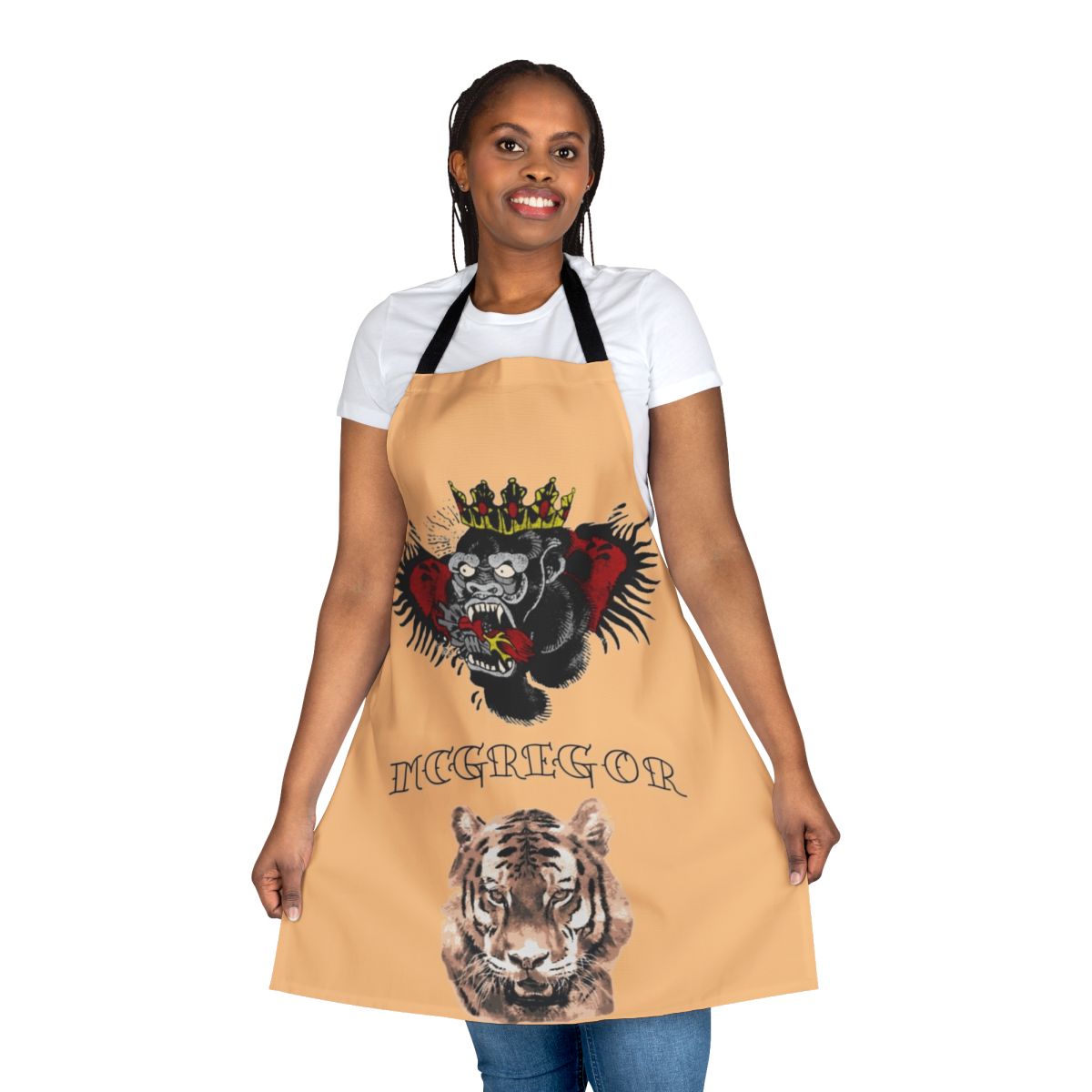 Mcgregor inspired tattoo design printed on an apron