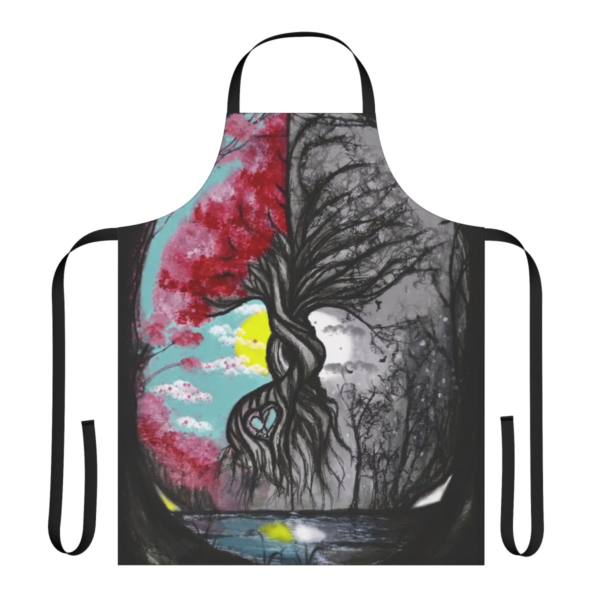 "Tree of Life" themed apron featuring a reflective, meaningful design