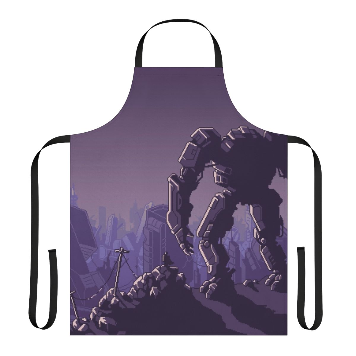 Mech-themed cooking apron for video game enthusiasts