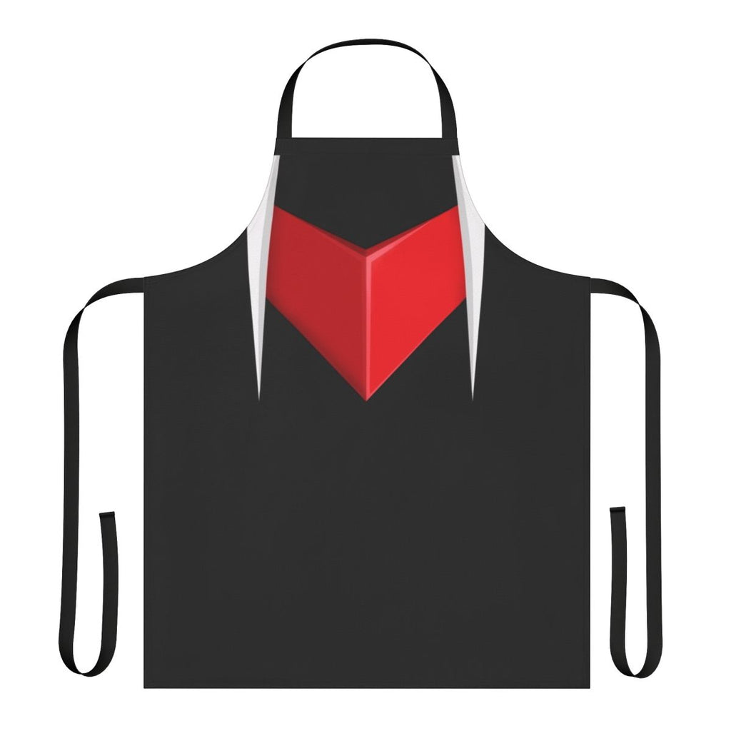 Mecha anime-style apron with robot and anti-gravity storm graphics