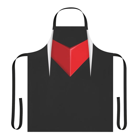 Mecha anime-style apron with robot and anti-gravity storm graphics