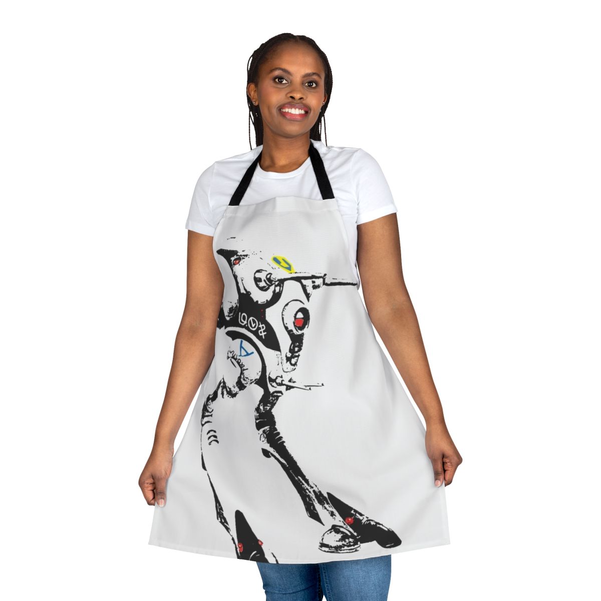 Stylish Mecha-Themed Apron Featuring Iconic Zentraedi Battle Pod Design