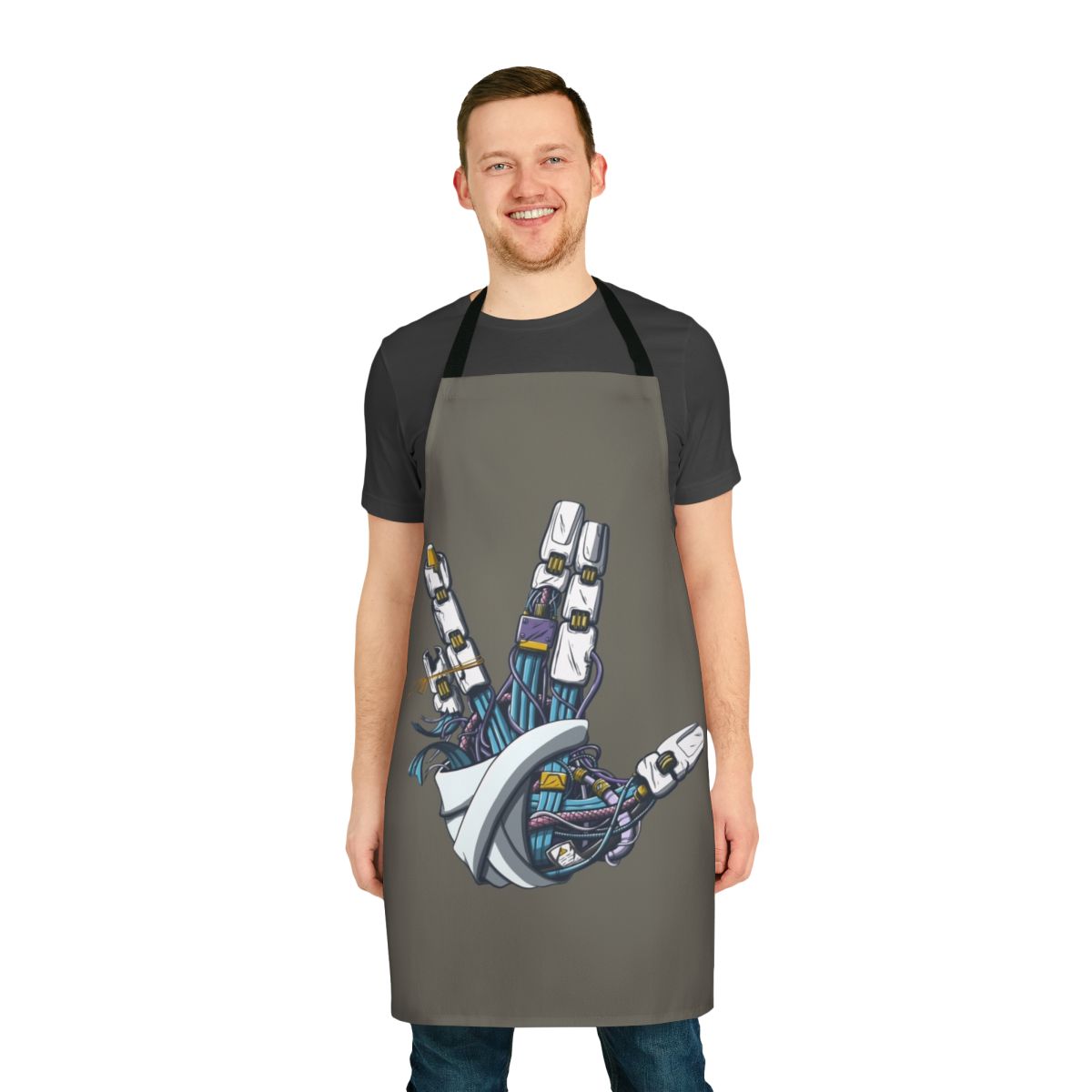 Mecha-inspired Vulcan salute design on a high-quality, durable apron for Star Trek fans