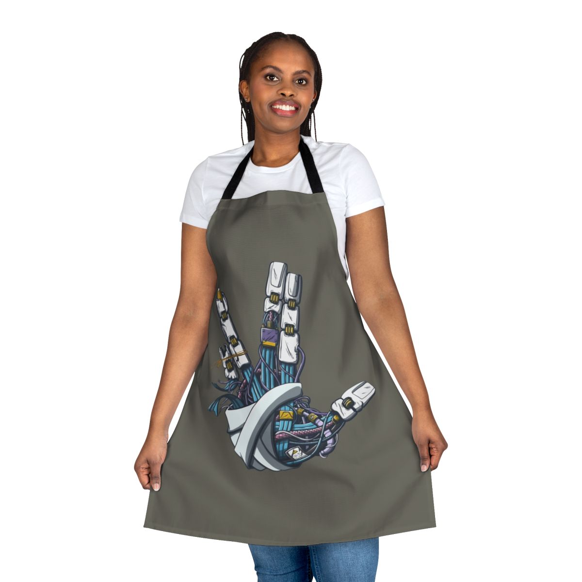 Mecha-inspired Vulcan salute design on a high-quality, durable apron for Star Trek fans