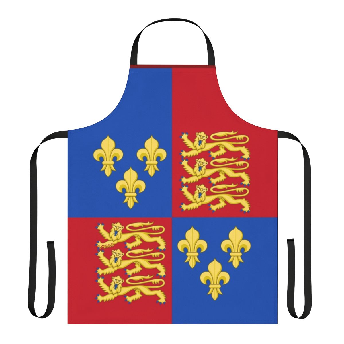 Medieval England Coat of Arms Apron with Henry V British Royal Heraldry Design