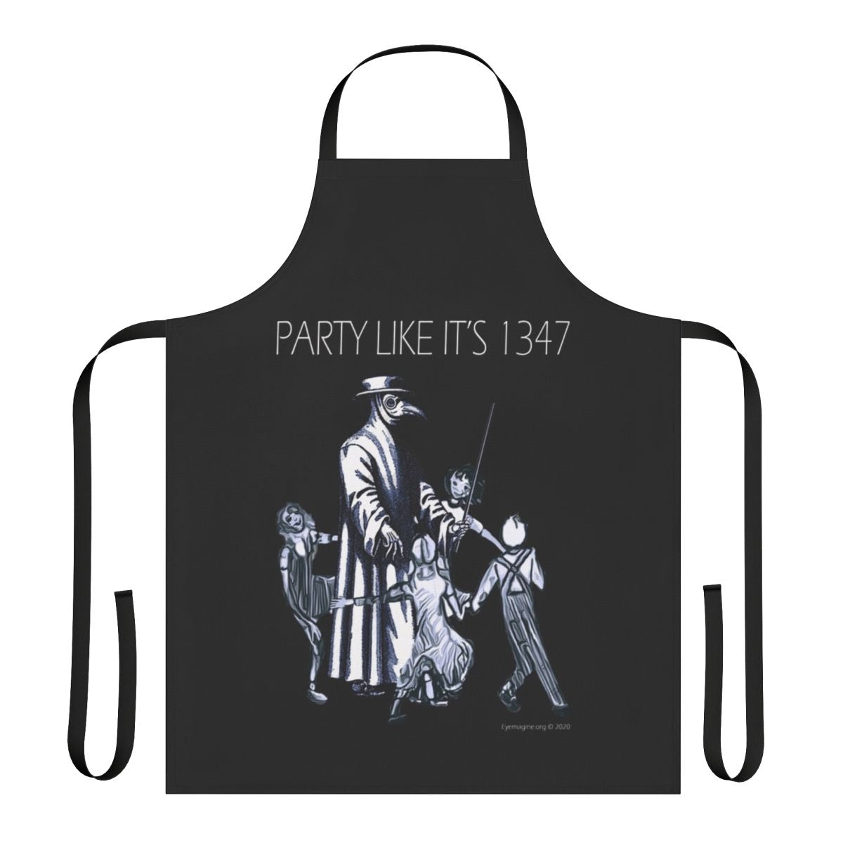 Medieval plague doctor inspired apron with gothic black death design