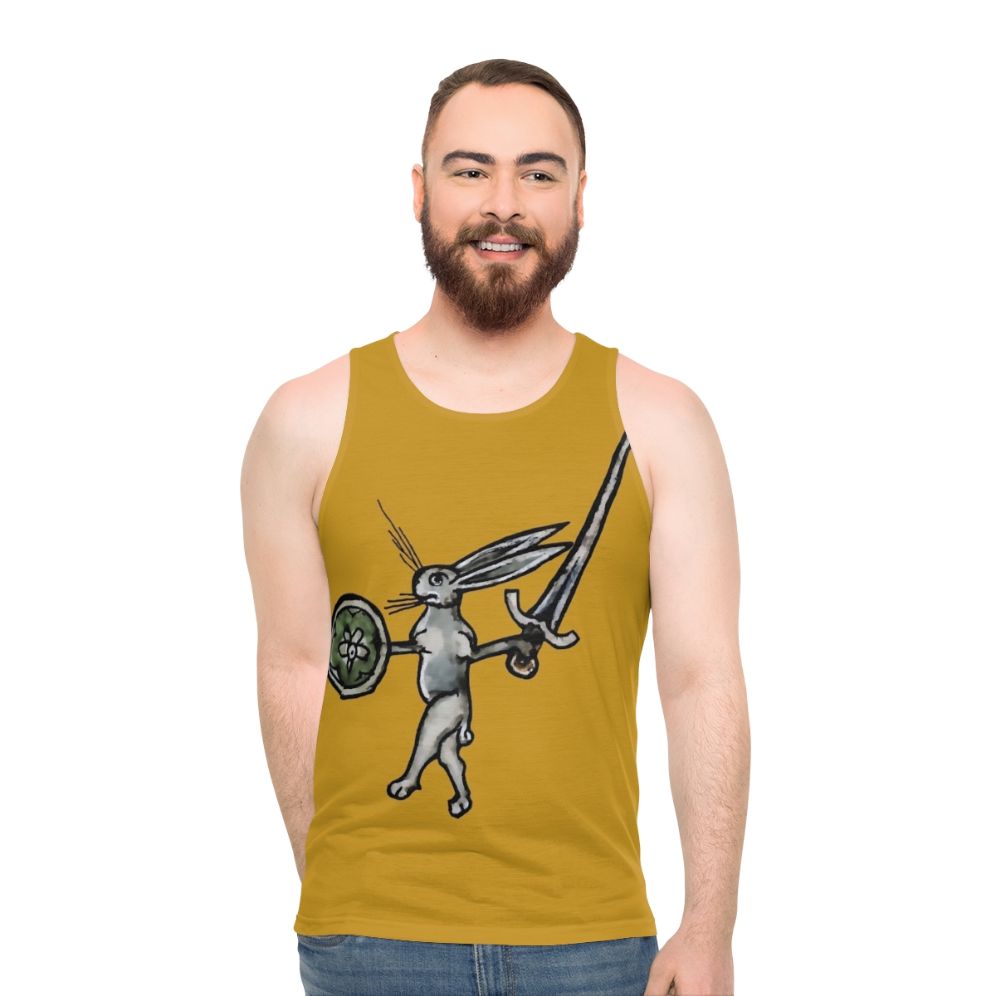 Medieval Rabbit Warrior Unisex Tank Top