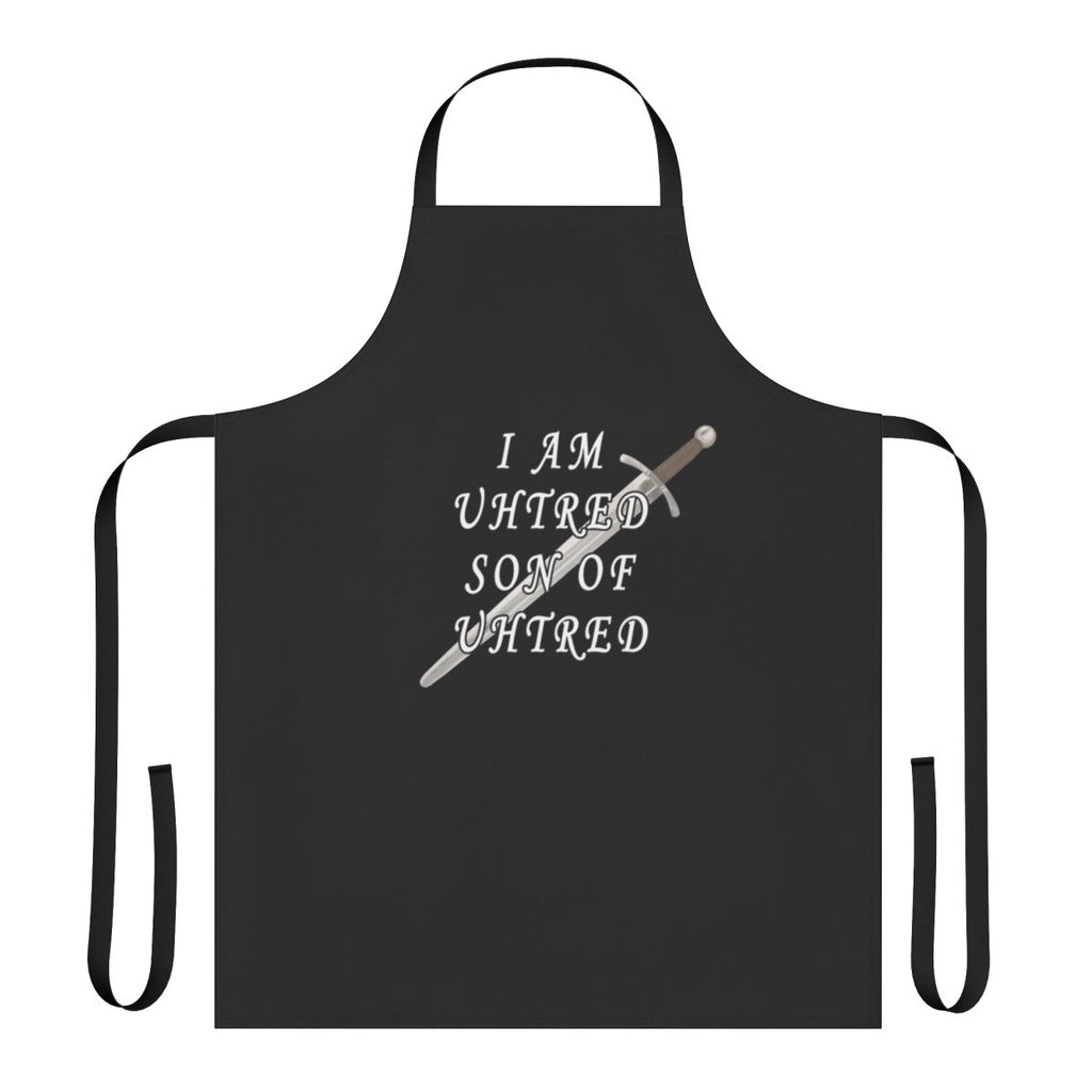 Man wearing an apron inspired by the character Uhtred from the TV series The Last Kingdom