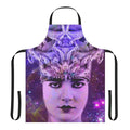 Medusa-themed apron with vibrant, abstract pattern