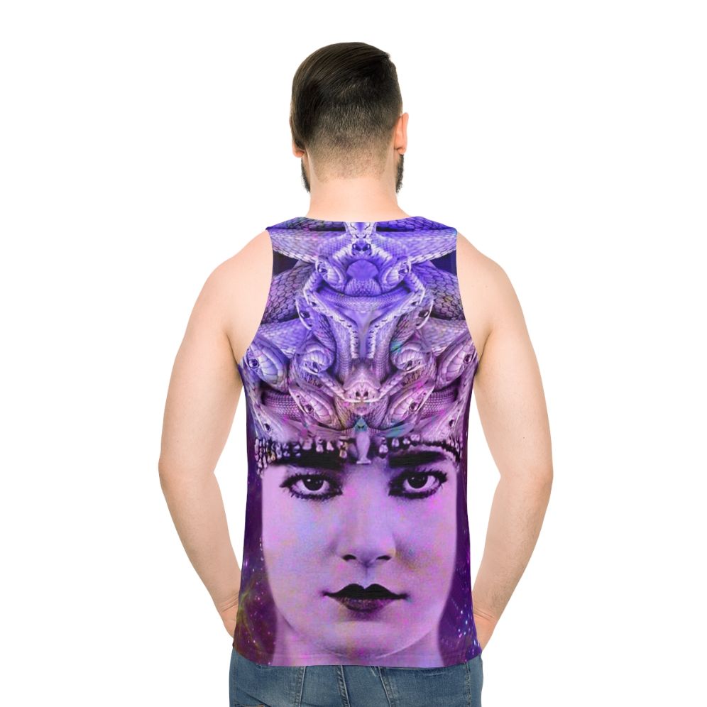 Medusa Unisex Fantasy Tank Top with Mythological Abstract Nature Patterns