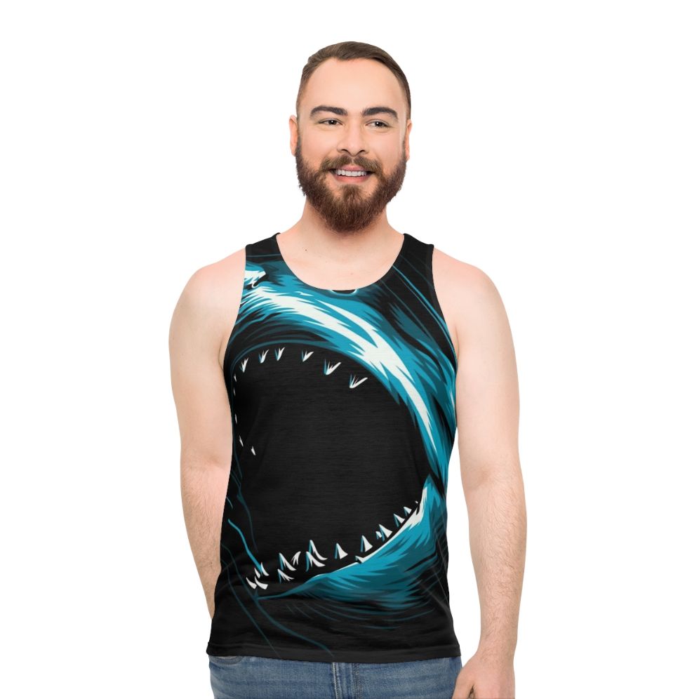 Megalodon shark attack unisex summer tank top