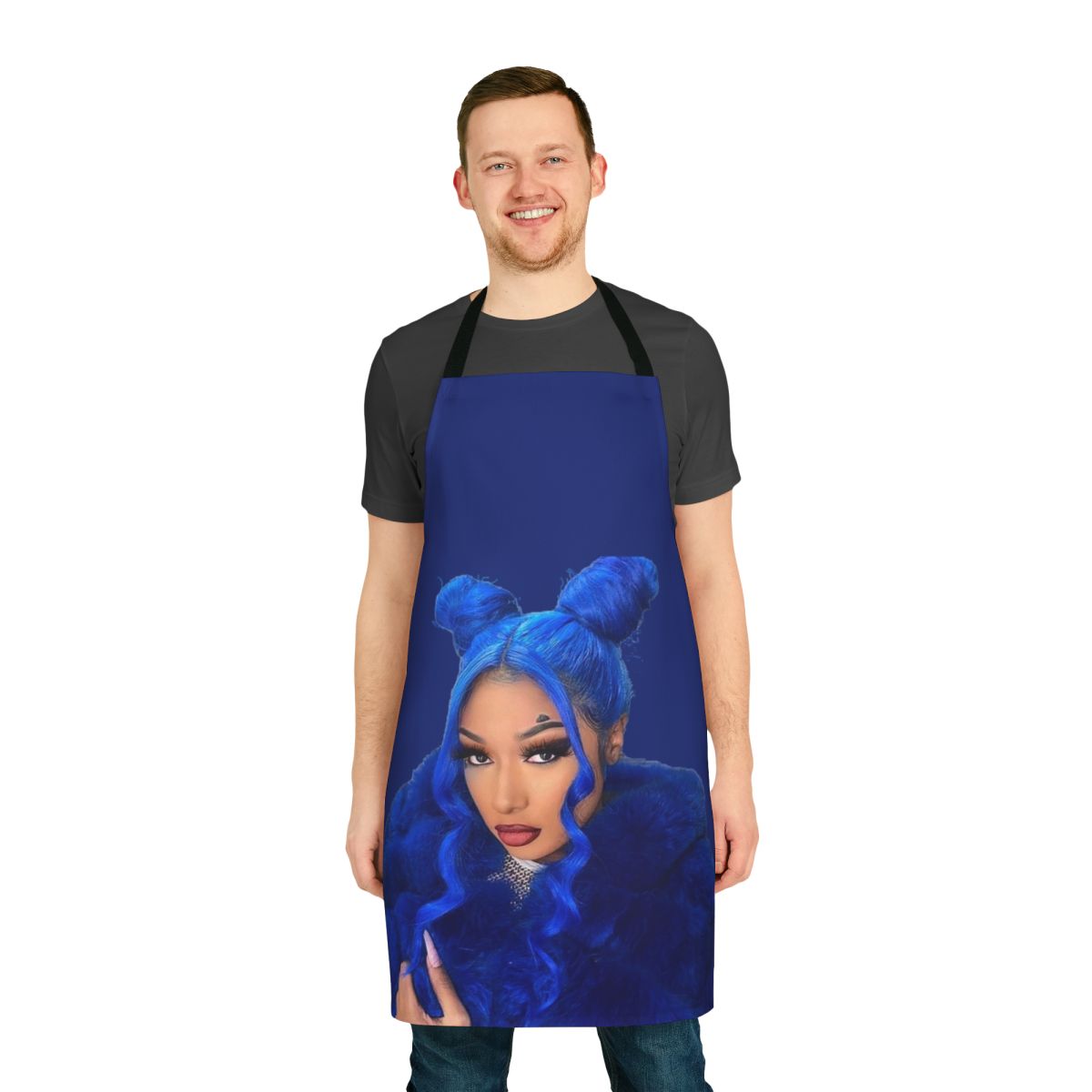Megan Thee Stallion inspired apron with bold graphics and vibrant colors