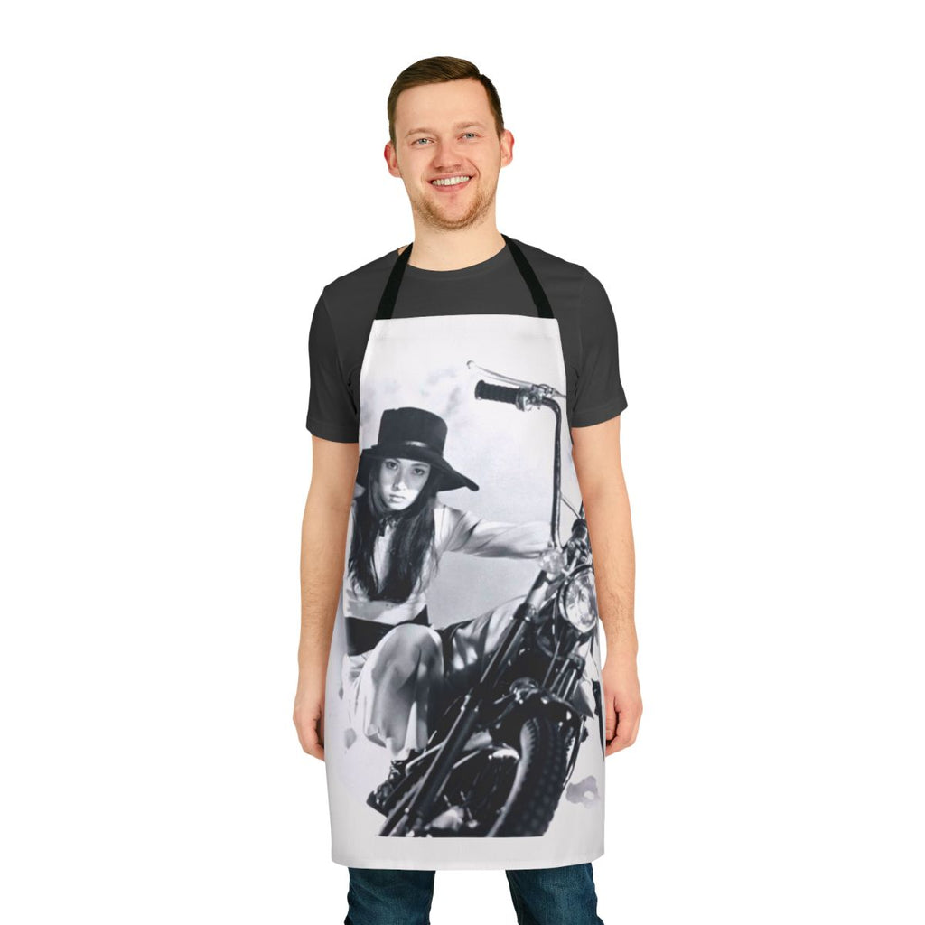Meiko Kaji inspired apron featuring the iconic lady snowblood/shurayukihime design