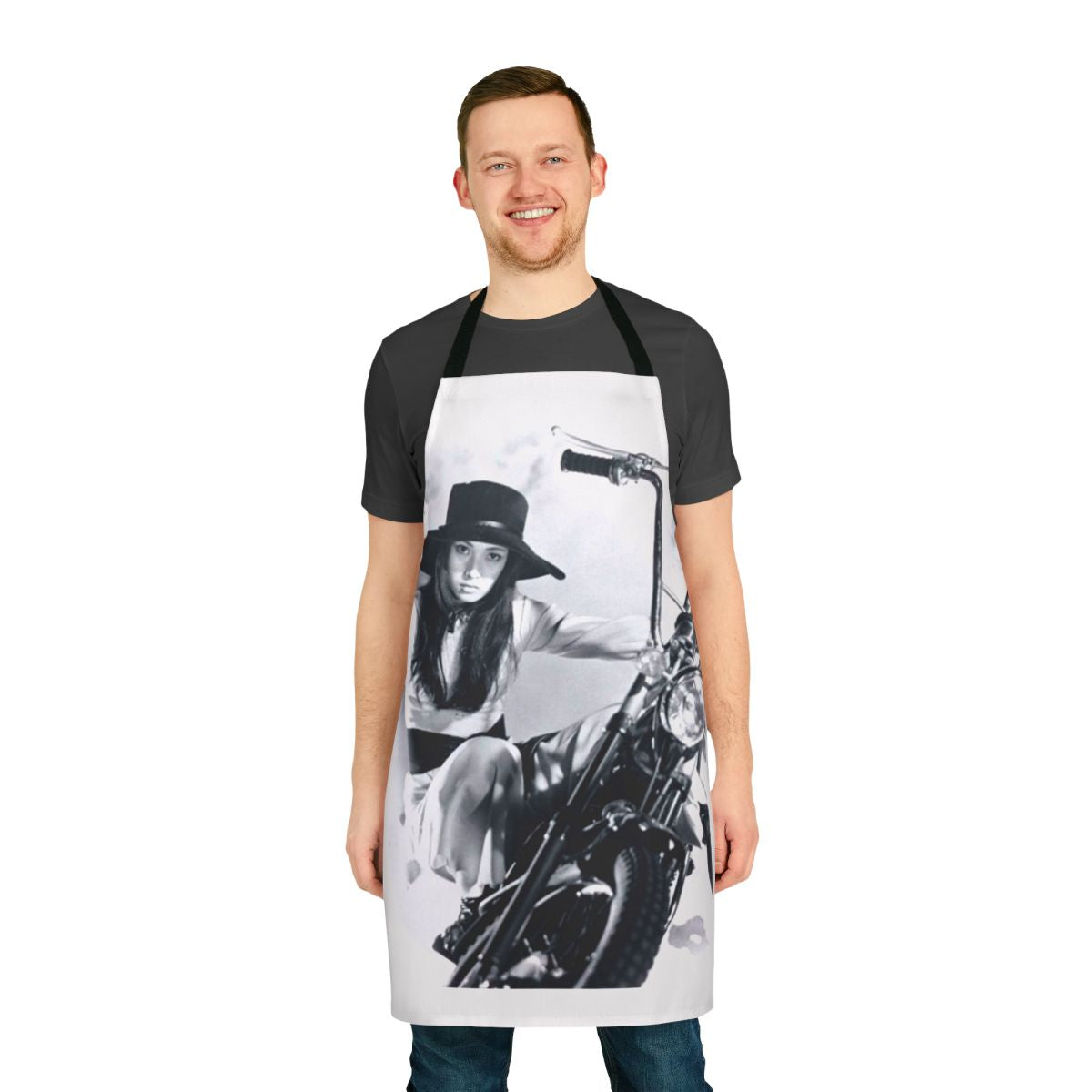 Meiko Kaji inspired apron featuring the iconic lady snowblood/shurayukihime design