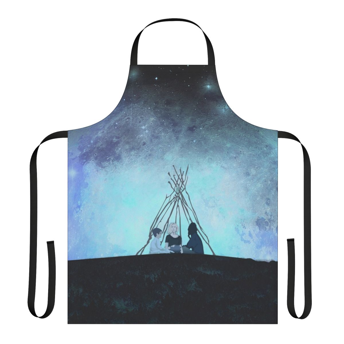 Melancholic Artwork Apron with Cosmic, Spaceman, and Apocalyptic Motifs