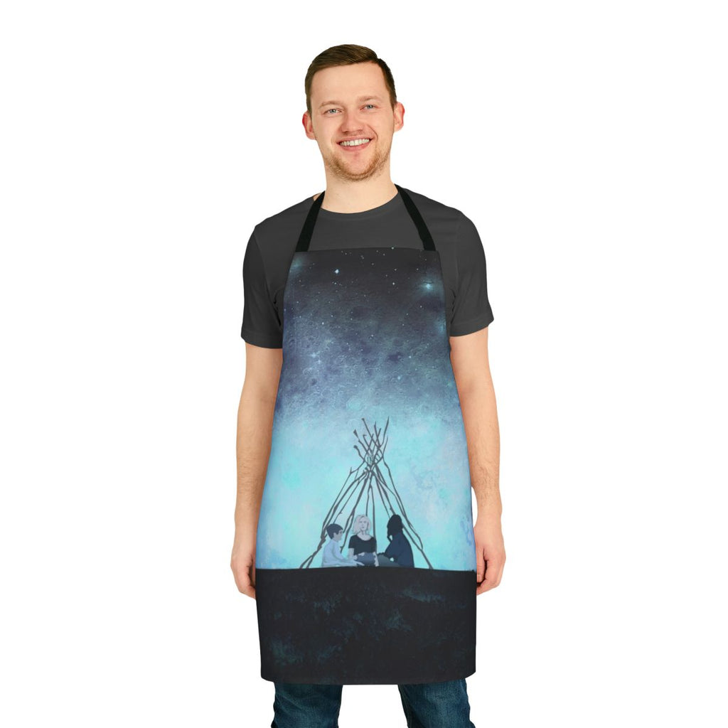 Melancholic Artwork Apron with Cosmic, Spaceman, and Apocalyptic Motifs