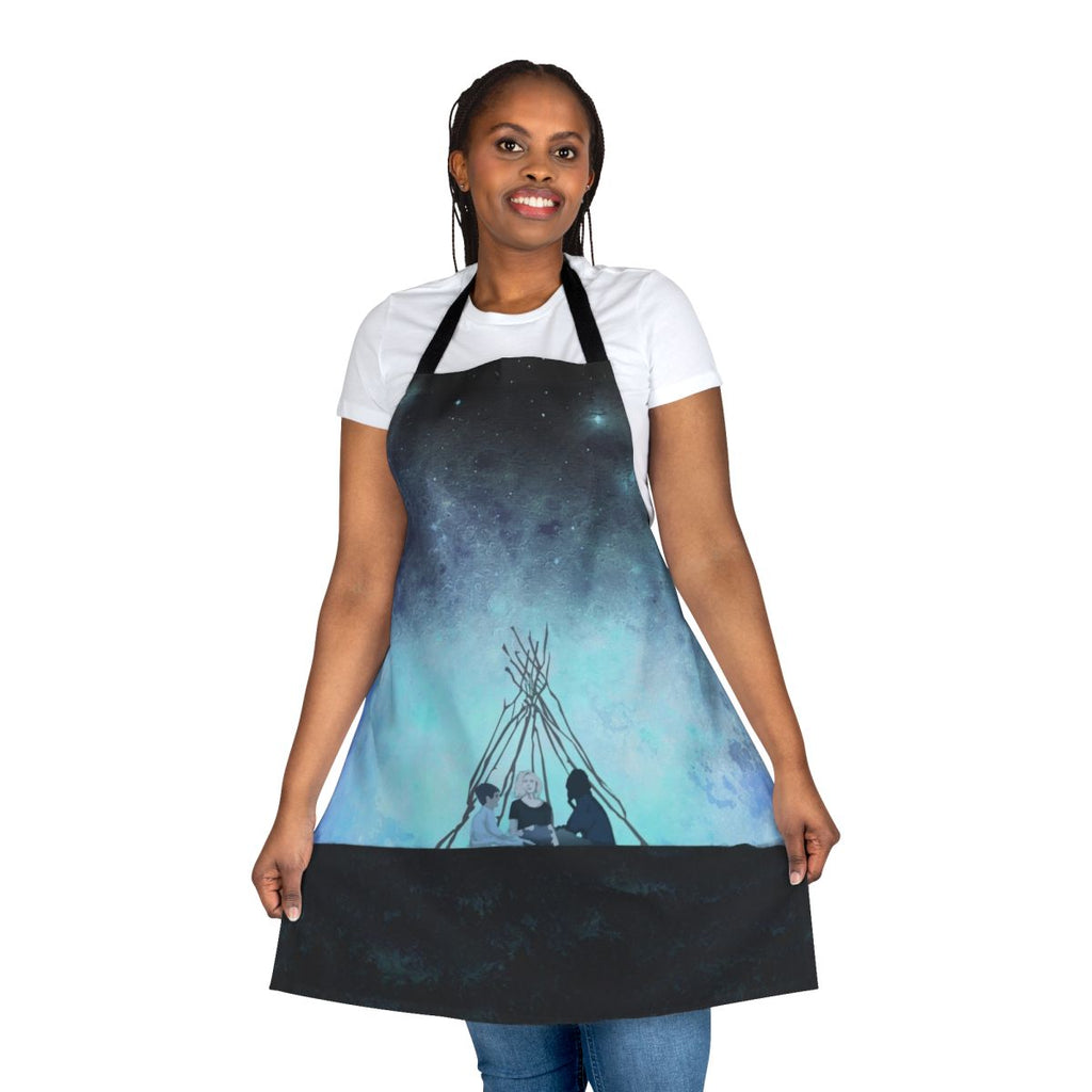 Melancholic Artwork Apron with Cosmic, Spaceman, and Apocalyptic Motifs