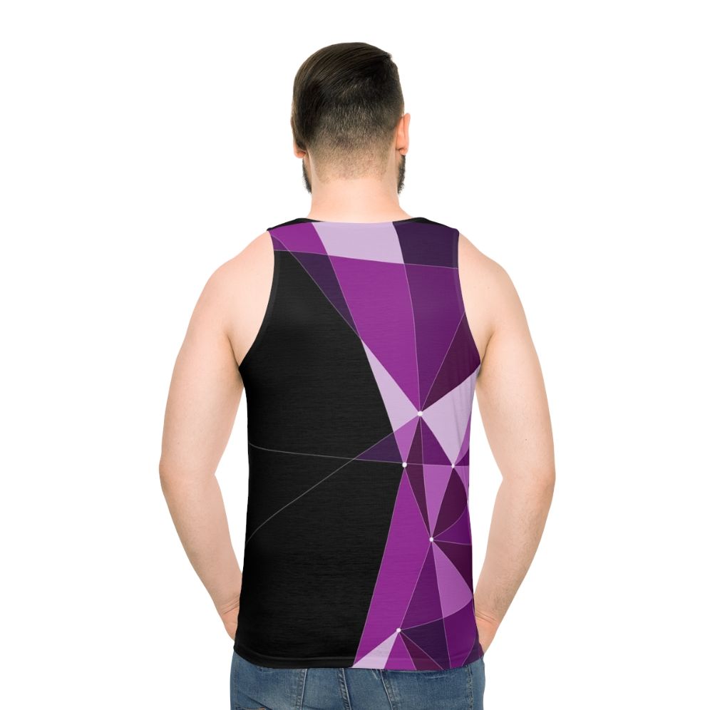Unisex tank top with Melbourne VLine train livery geometric triangle design