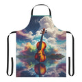 Apron featuring a scenic landscape with a silhouette of a guitar and birds