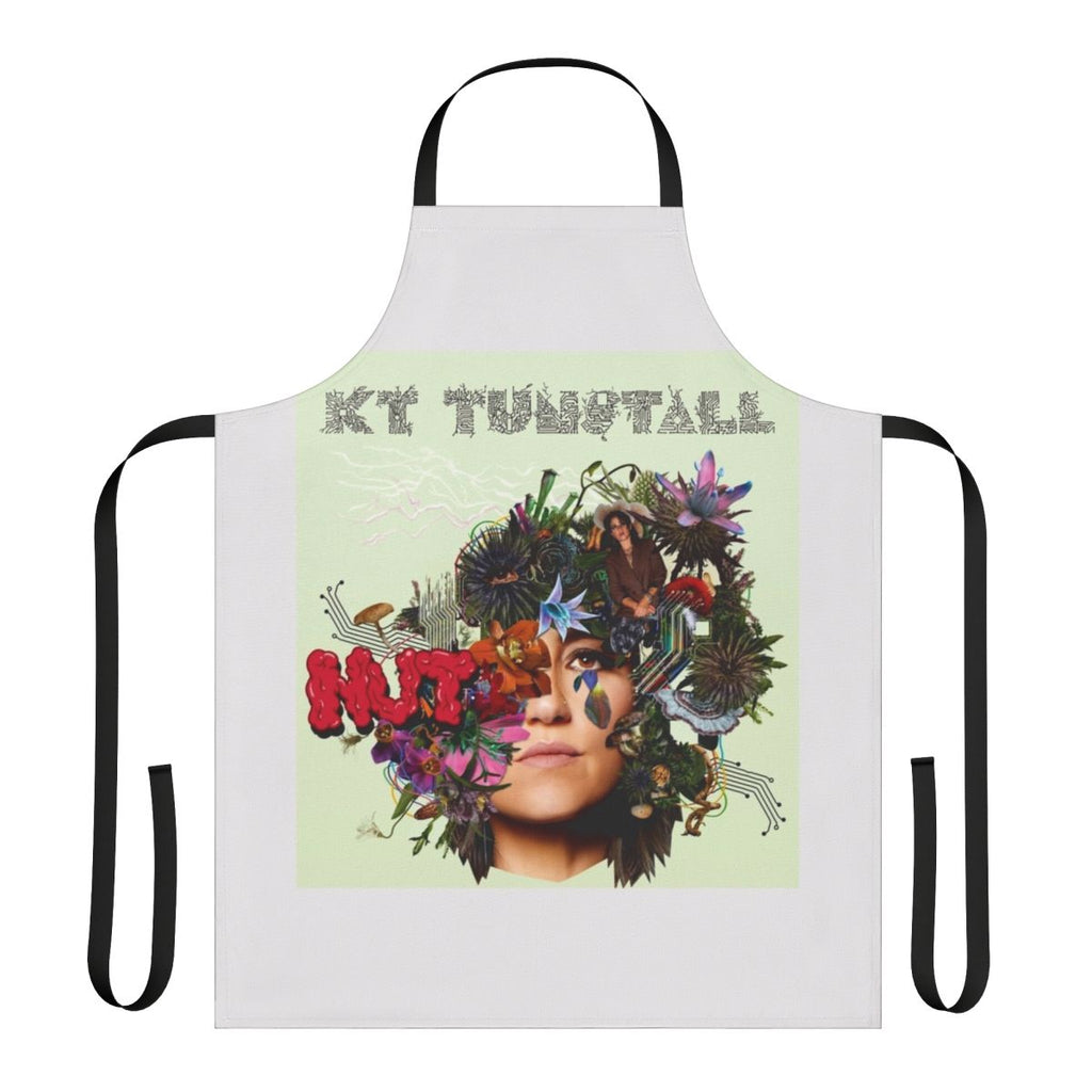 A beautiful apron featuring a music-inspired design, perfect for musicians and music lovers in the kitchen.