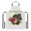 A beautiful apron featuring a music-inspired design, perfect for musicians and music lovers in the kitchen.