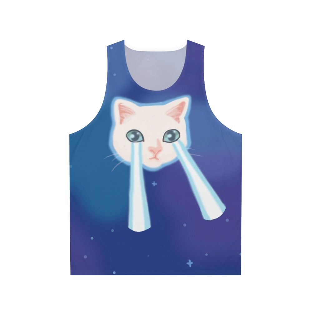 Meme cat galaxy print unisex tank top