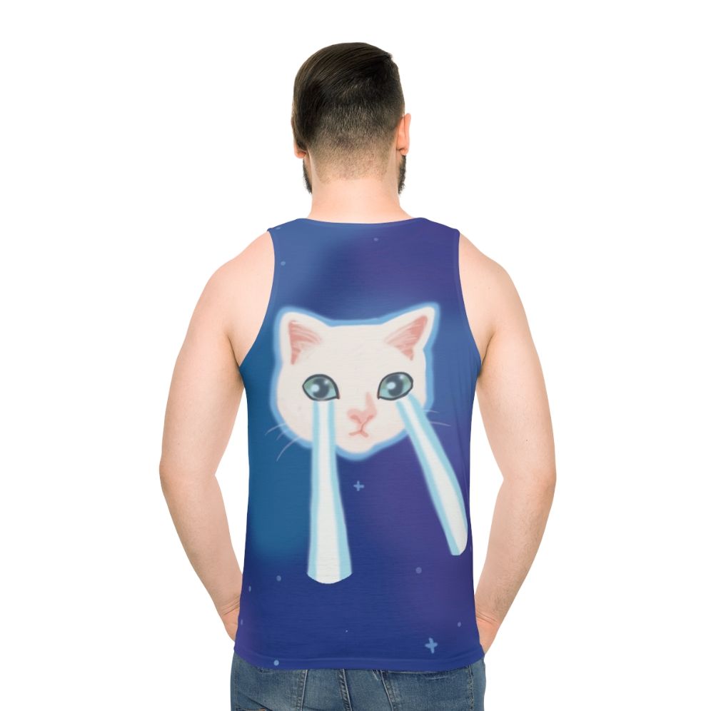 Meme cat galaxy print unisex tank top