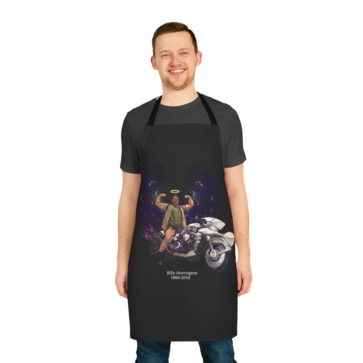 Memorial tribute apron featuring Aniki, the legendary Gachimuchi wrestler and fitness icon