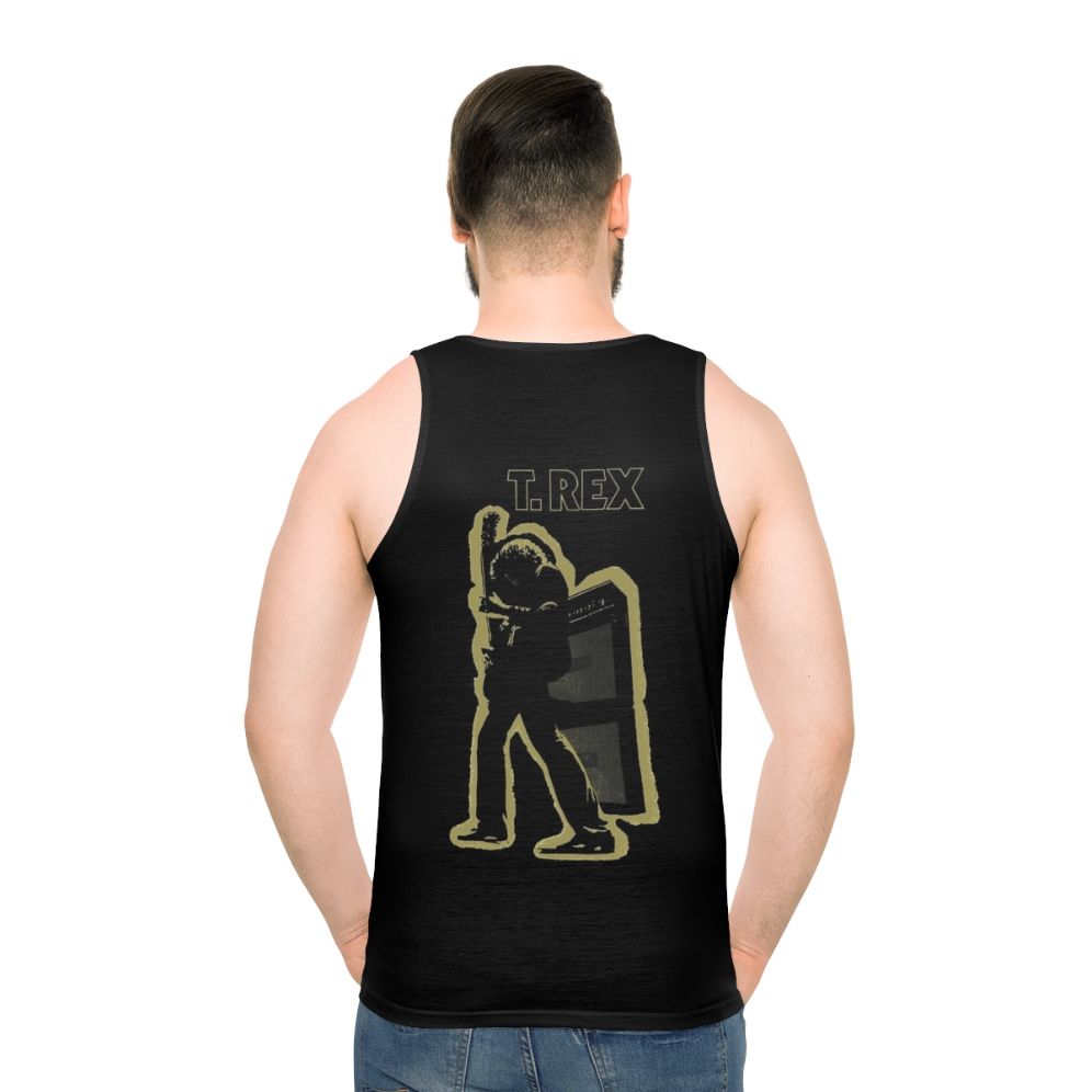 Mens Funny Electric Warrior Dinosaur Tank Top