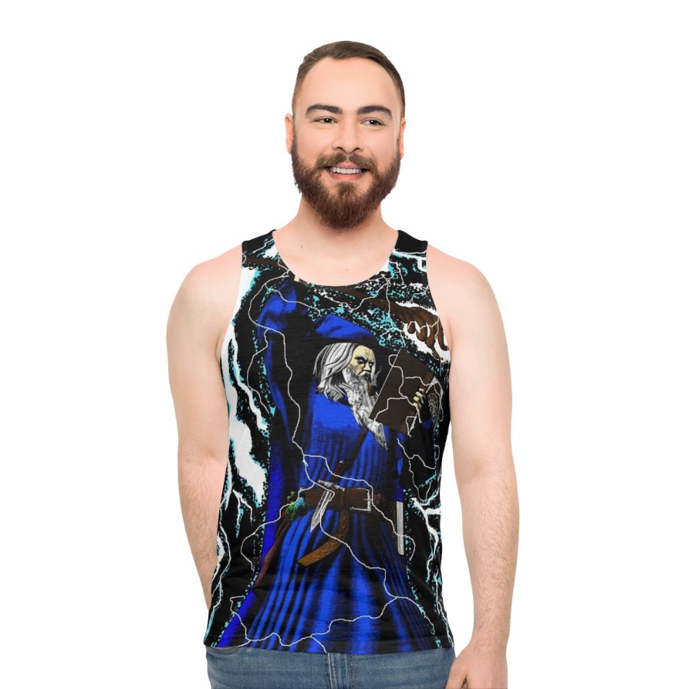 Merlin fantasy wizard unisex tank top