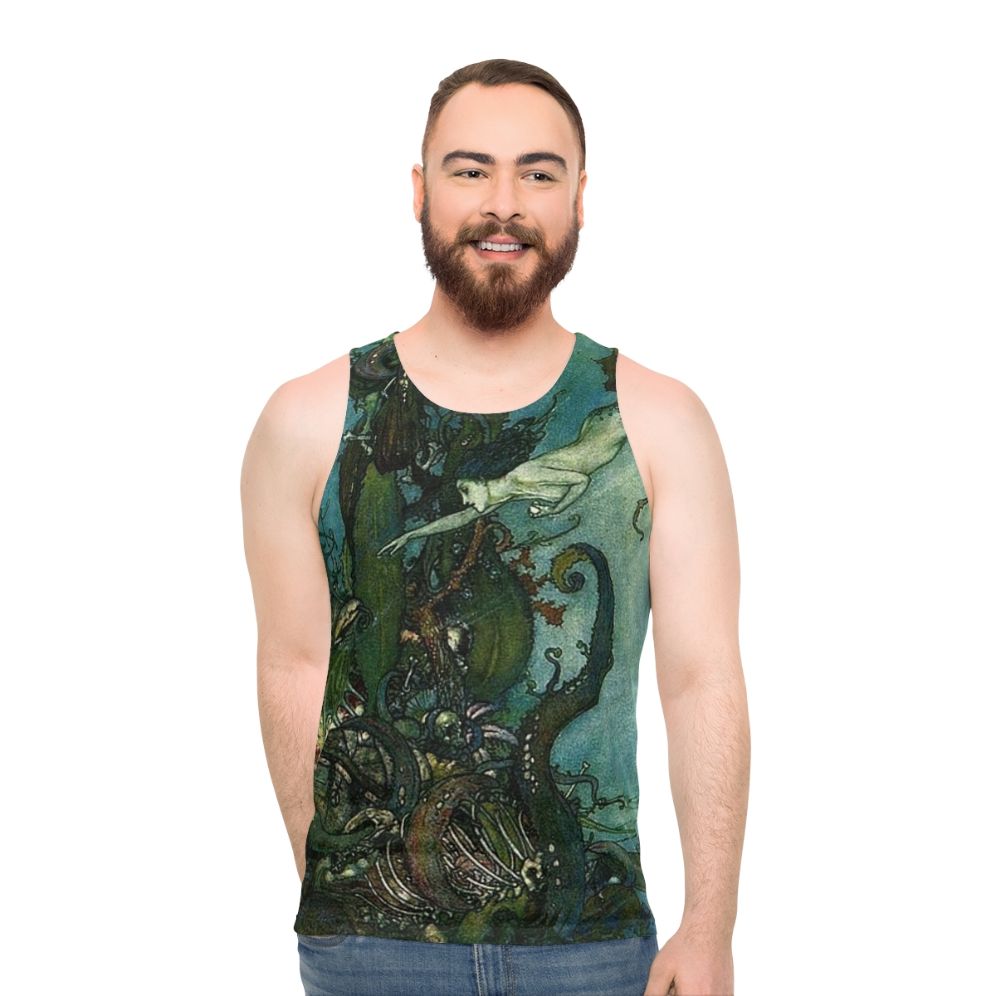 Mermaid Tank Top Inspired by Edmund Dulac's Vintage Illustration